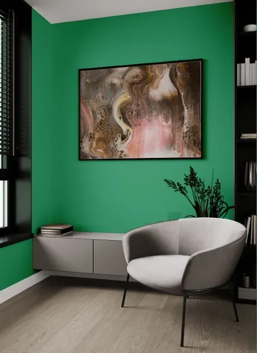 Behr Shamrock Green living room