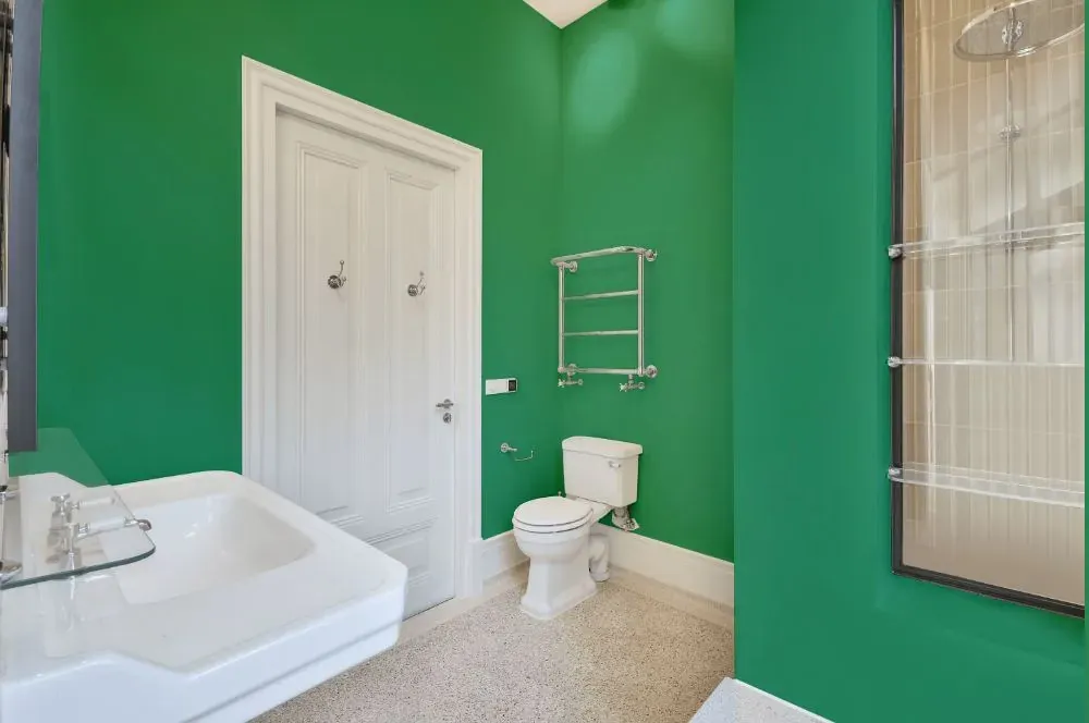 Behr Shamrock Green bathroom