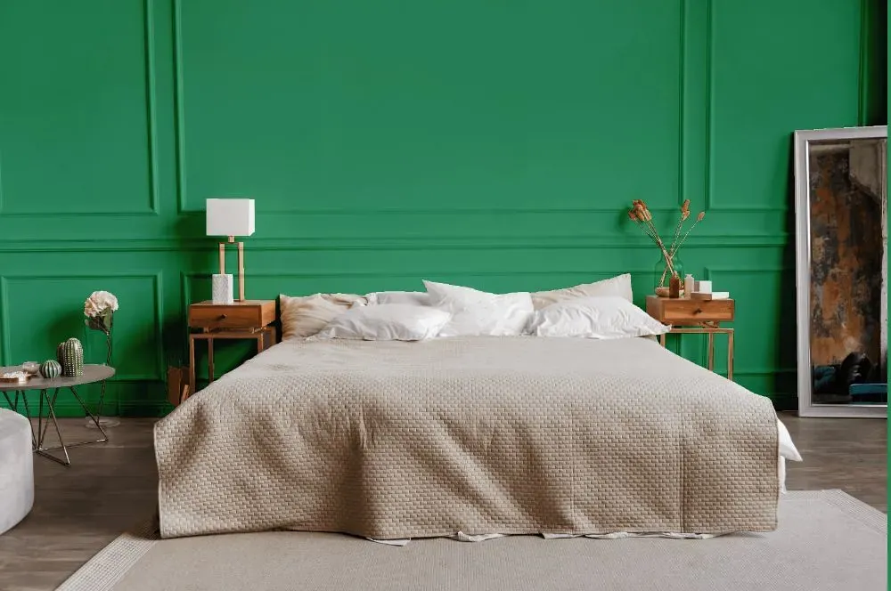 Behr Shamrock Green bedroom