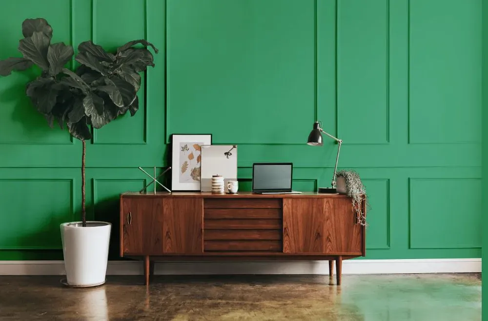 Behr Shamrock Green modern interior