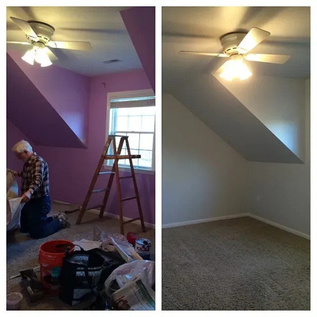 Behr Shiny Luster wall paint makeover