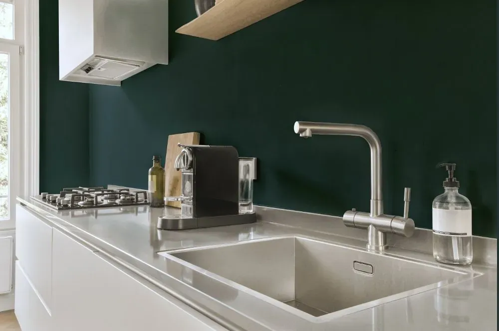 Behr Silken Pine kitchen painted backsplash