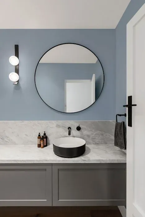 Behr Simply Blue minimalist bathroom