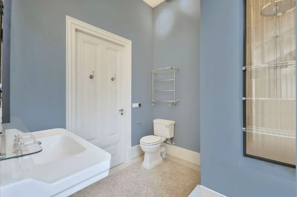 Behr Simply Blue bathroom