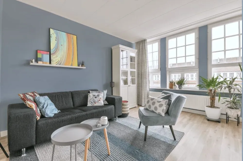 Behr Simply Blue living room walls