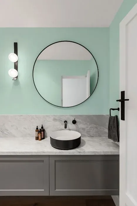 Behr Soft Mint minimalist bathroom