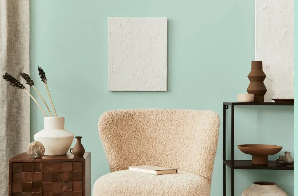 Behr Soft Mint living room interior