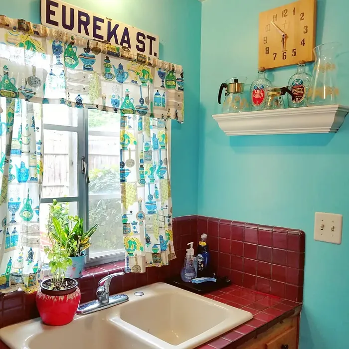 Behr Soft Turquoise kitchen 