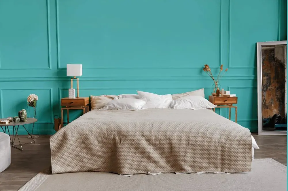 Behr Soft Turquoise bedroom