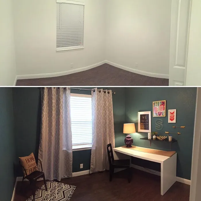 Behr Sophisticated Teal home office 