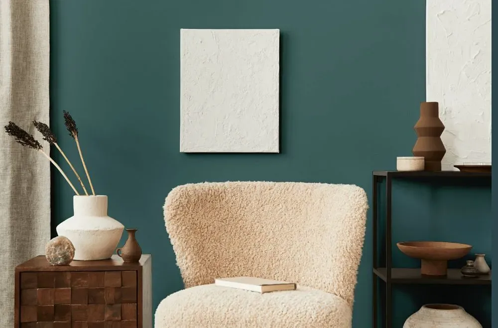 Behr Sophisticated Teal living room interior