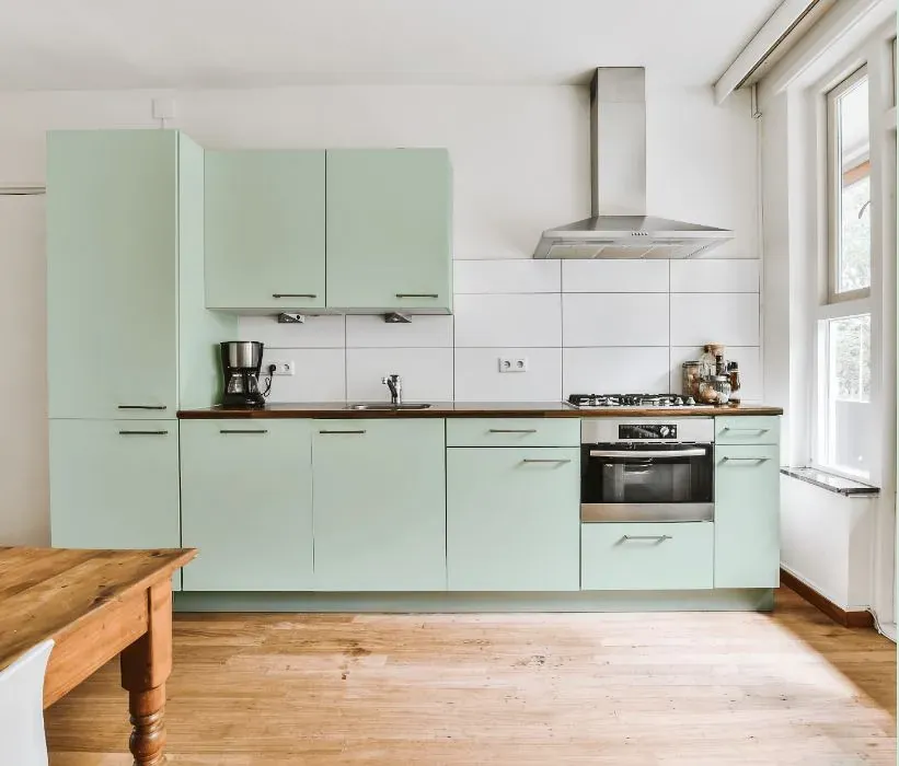 Behr Sparkling Brook kitchen cabinets