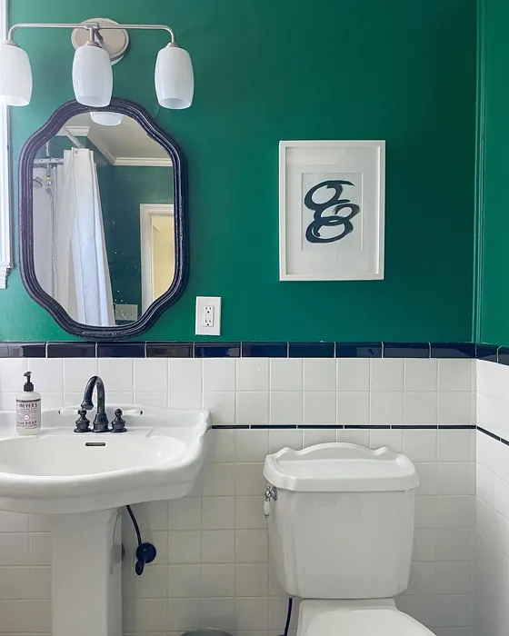 Behr Sparkling Emerald bathroom paint