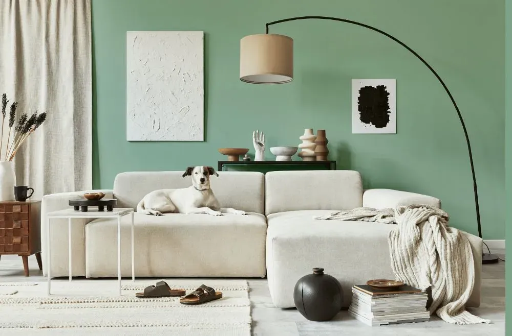 Behr Spring Reflection cozy living room