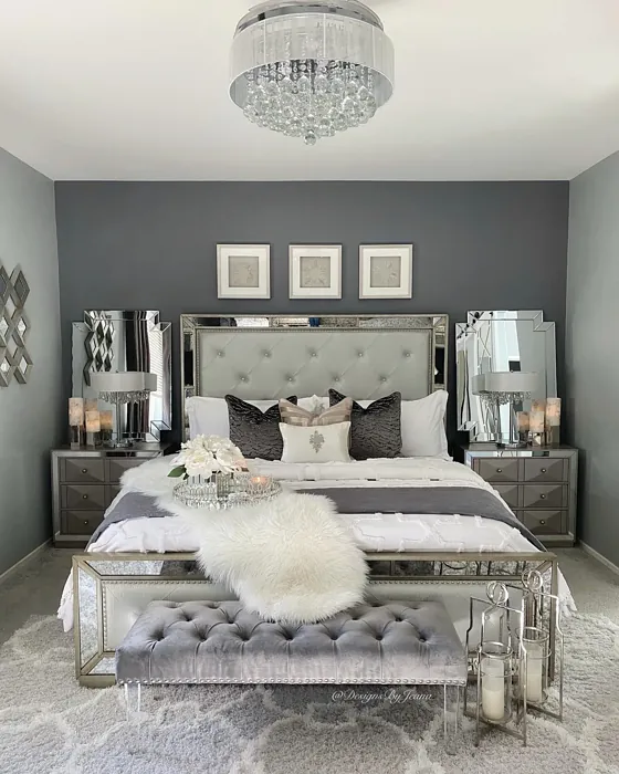 Behr Suede Gray bedroom accent wall 