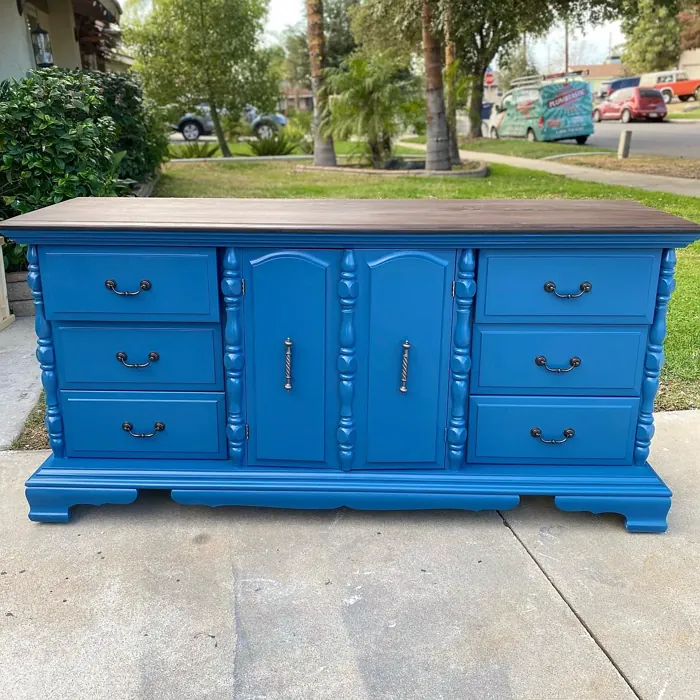 Behr Superior Blue painted storage 