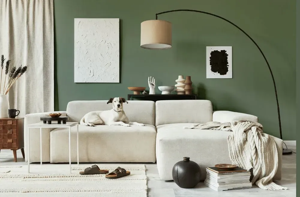 Behr Thai Basil cozy living room