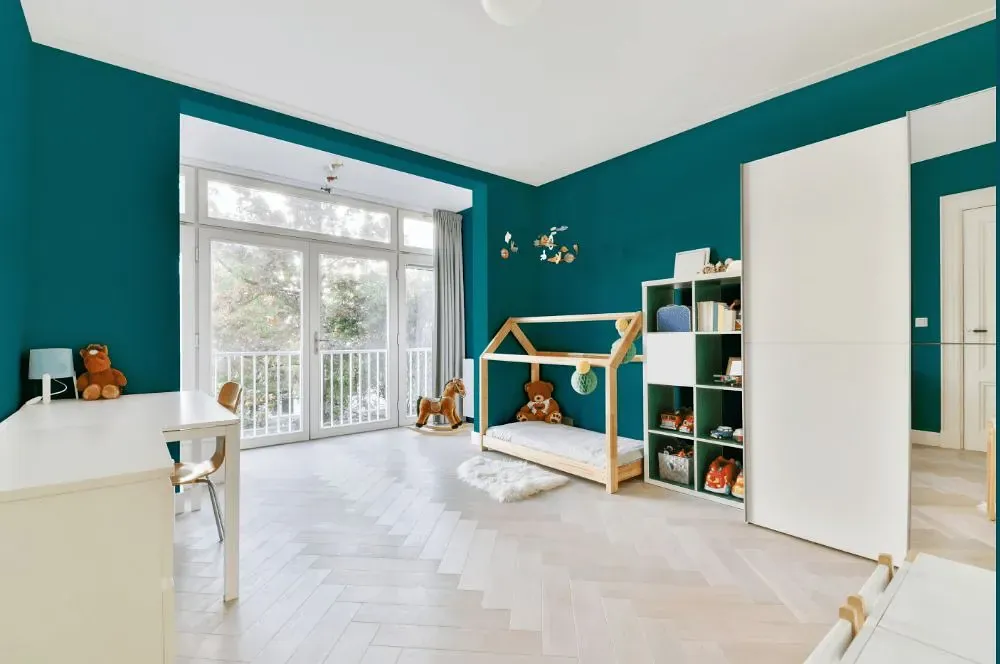 Behr The Real Teal kidsroom interior, children's room