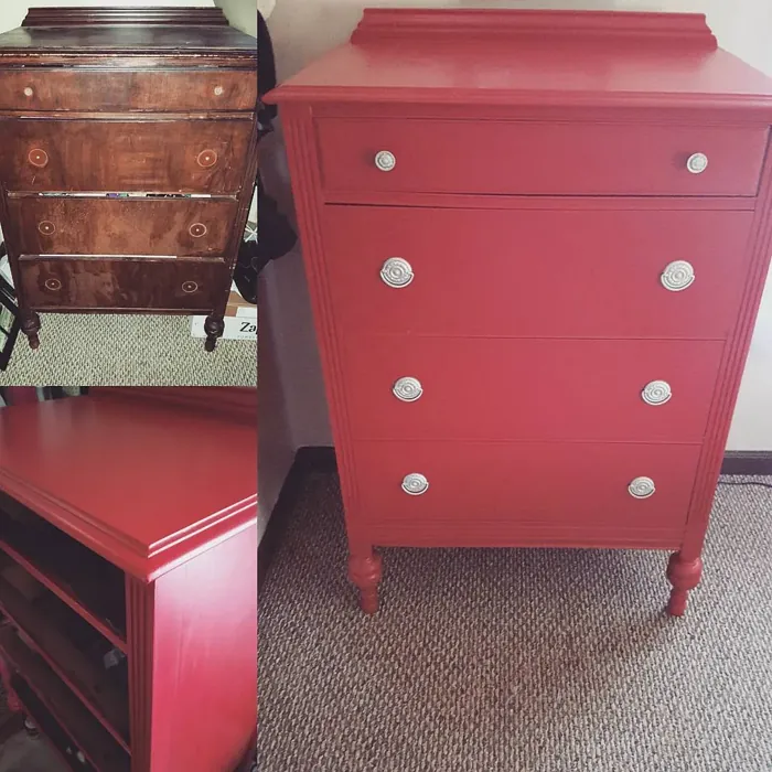 Behr Timeless Ruby painted furniture color