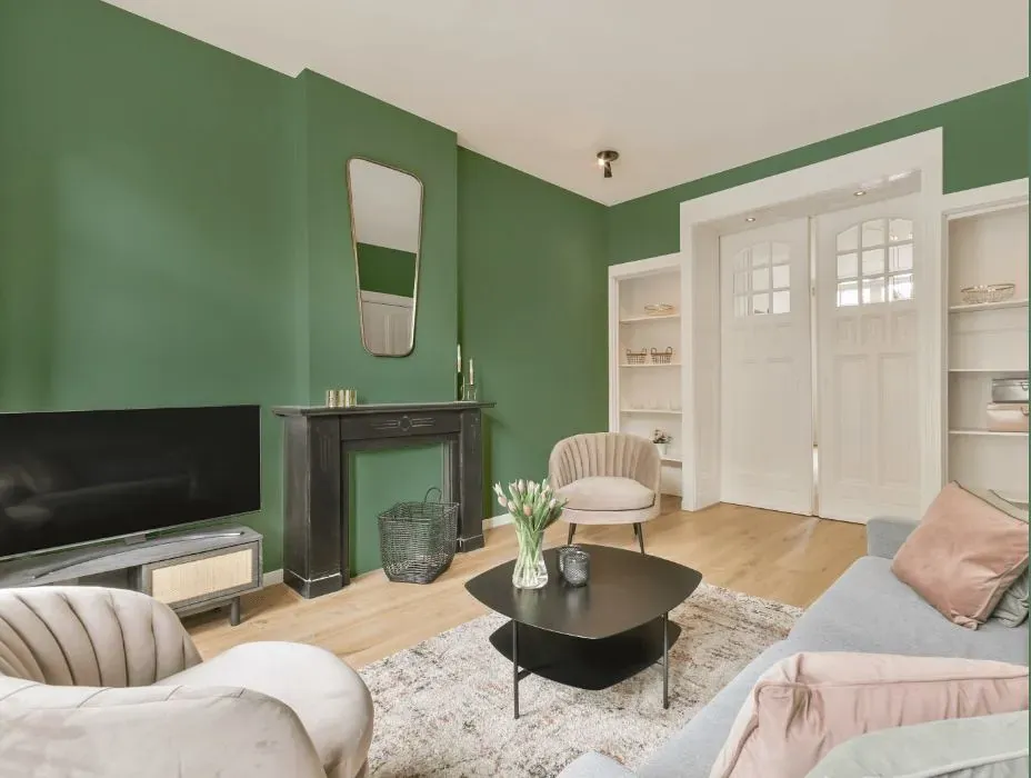 Behr Track Green victorian house interior