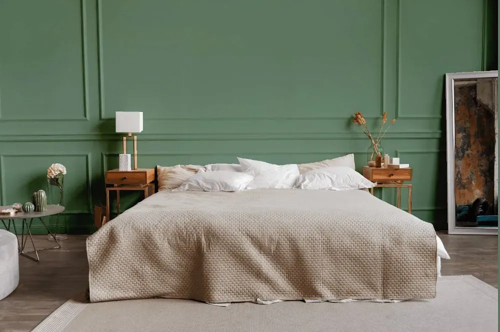 Behr Track Green bedroom