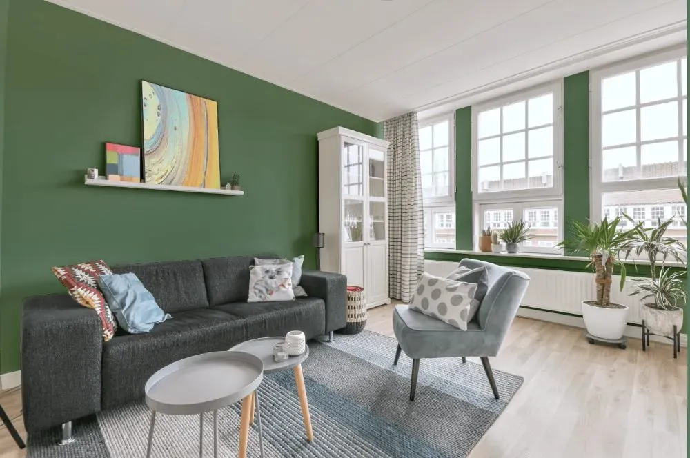 Behr Track Green living room walls