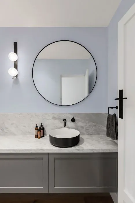 Behr Vaguely Violet minimalist bathroom