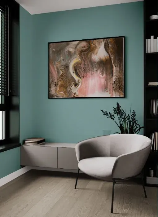 Behr Venus Teal living room