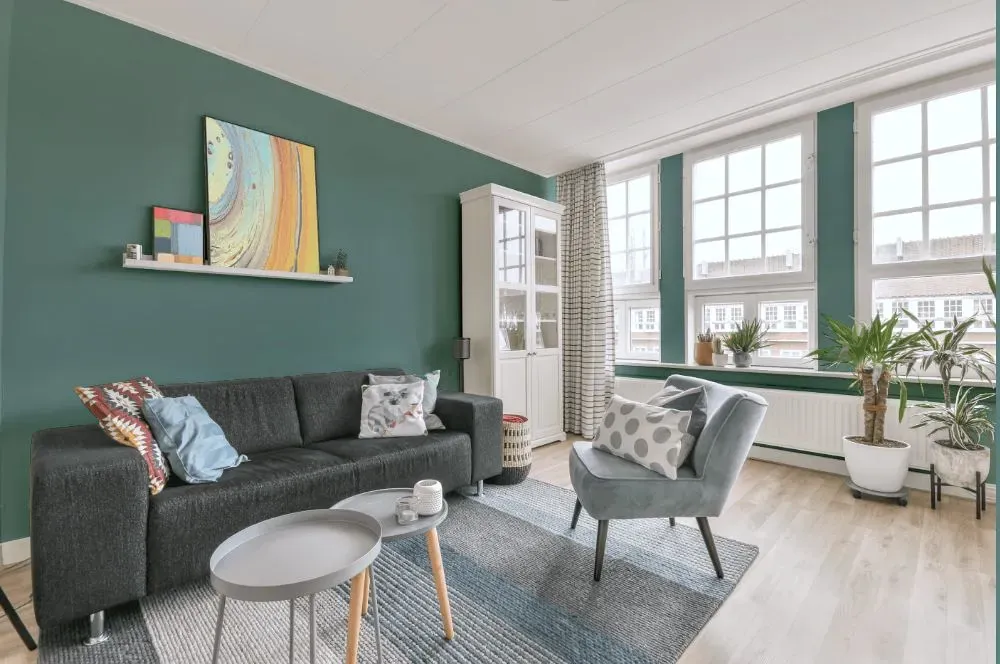 Behr Venus Teal living room walls