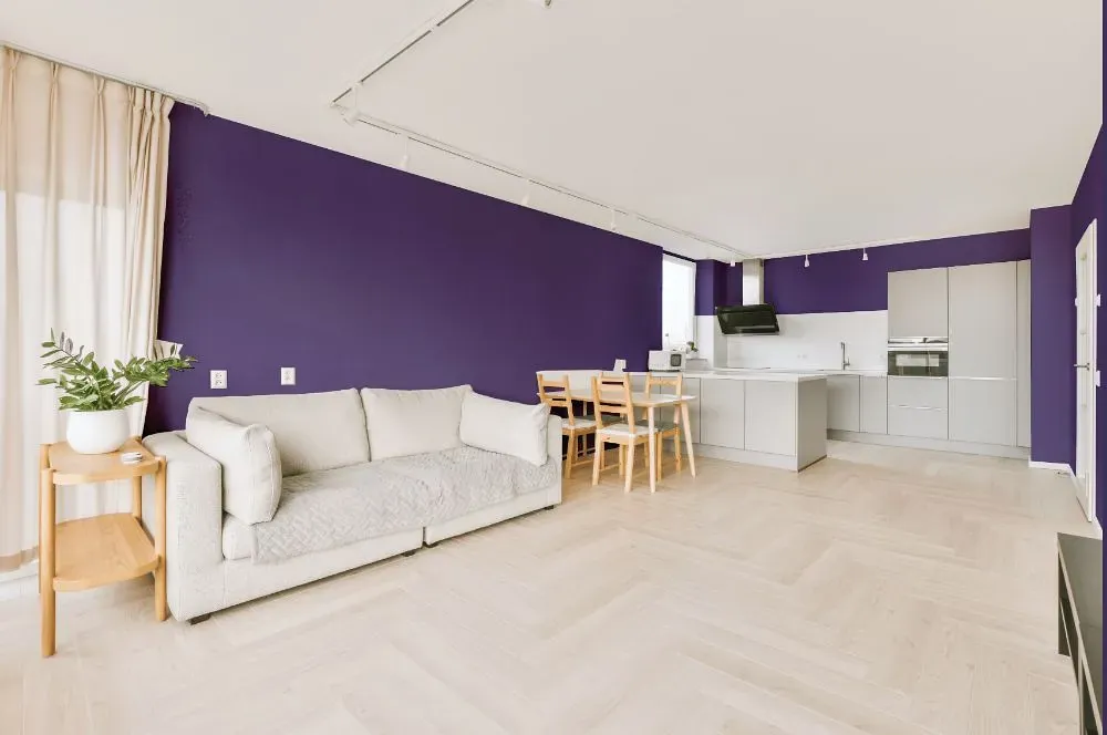 Behr Vigorous Violet living room interior