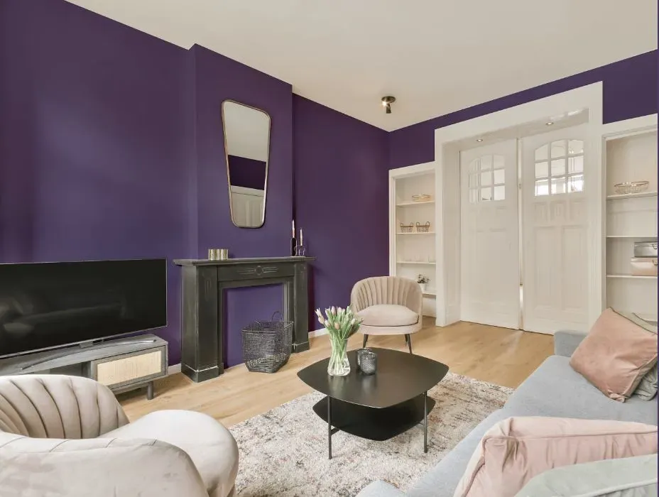 Behr Violet Vixen victorian house interior