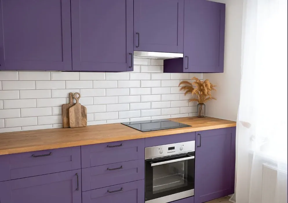 Behr Violet Vixen kitchen cabinets