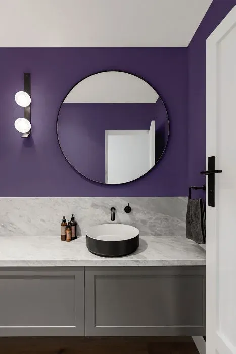 Behr Violet Vixen minimalist bathroom