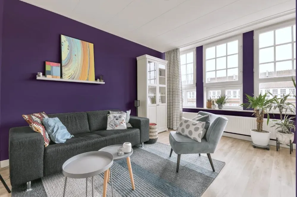 Behr Violet Vixen living room walls