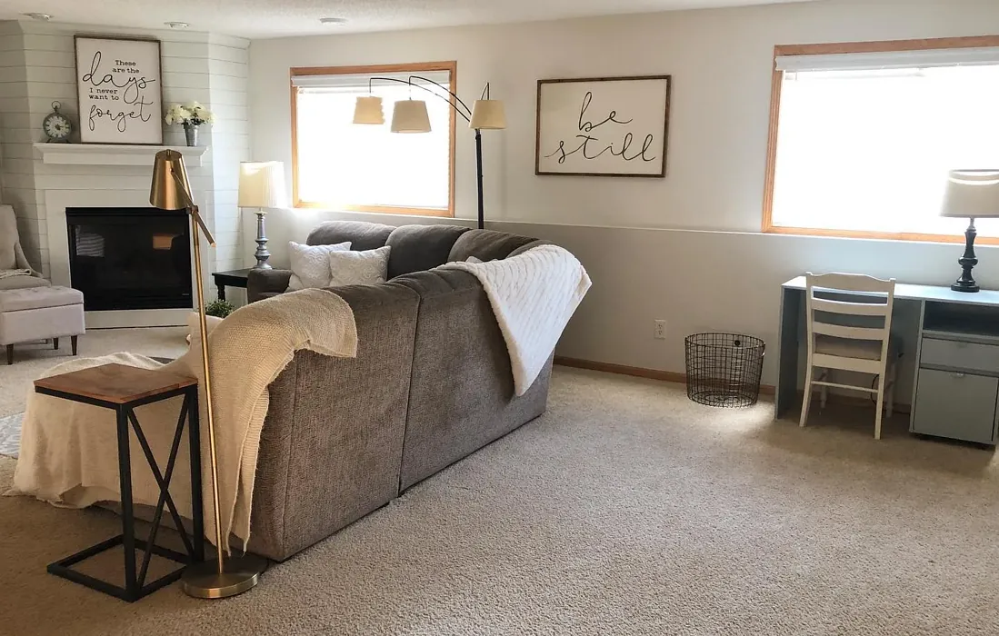 Behr Weathered White bedroom interior