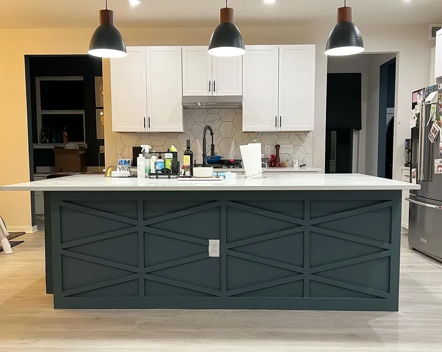 Behr Whale Gray kitchen cabinets paint