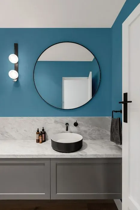 Behr Yacht Blue minimalist bathroom