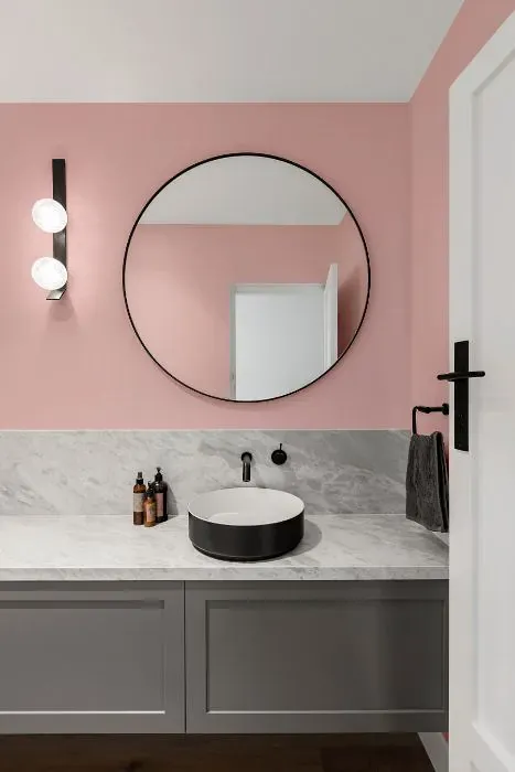 Sherwin Williams Bella Pink minimalist bathroom