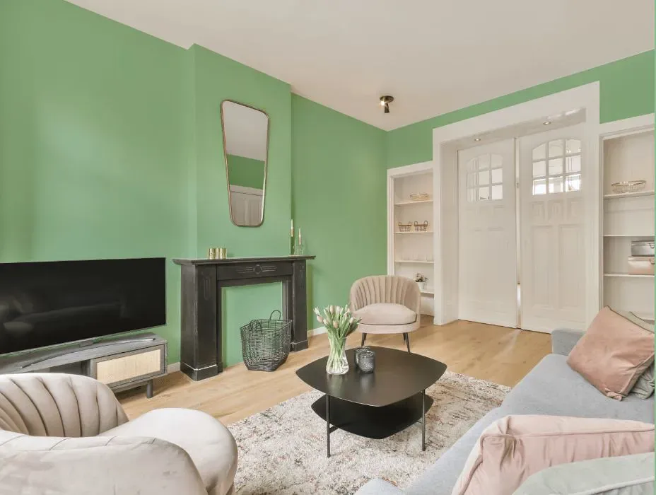 Benjamin Moore Acadia Green victorian house interior