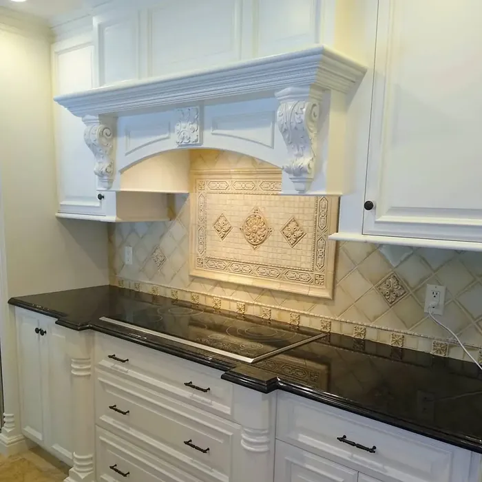 Benjamin Moore Acadia White kitchen cabinets paint