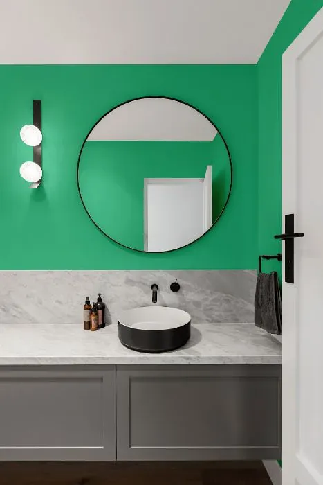 Benjamin Moore Adam Green minimalist bathroom