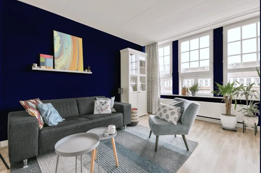Benjamin Moore Admiral Blue living room walls