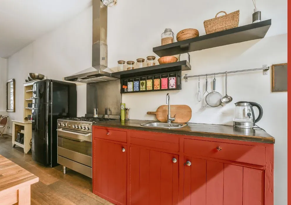 Benjamin Moore Adobe Orange kitchen cabinets