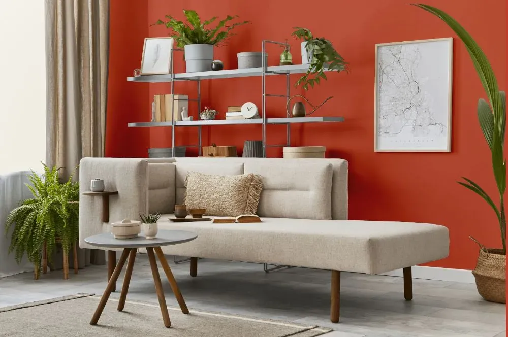 Benjamin Moore Adobe Orange living room