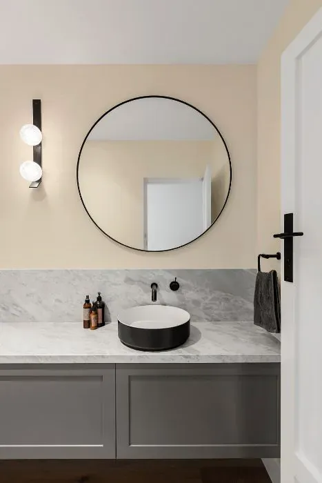 Benjamin Moore Adobe White minimalist bathroom