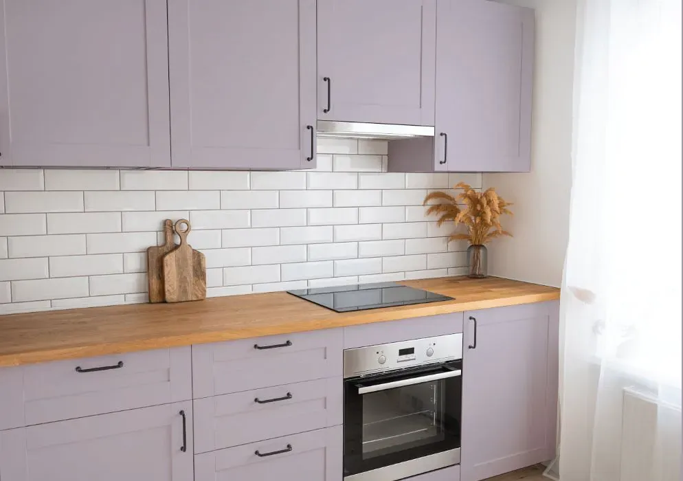 Benjamin Moore African Violet kitchen cabinets