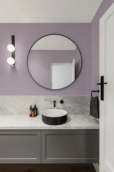 Benjamin Moore African Violet minimalist bathroom