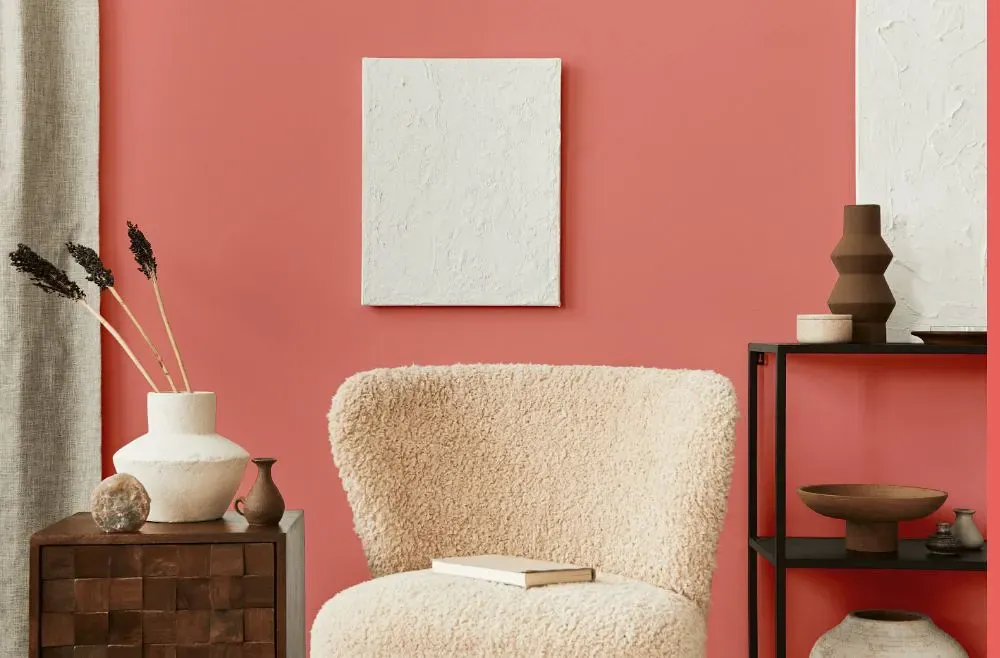 Benjamin Moore All-a-Blaze living room interior