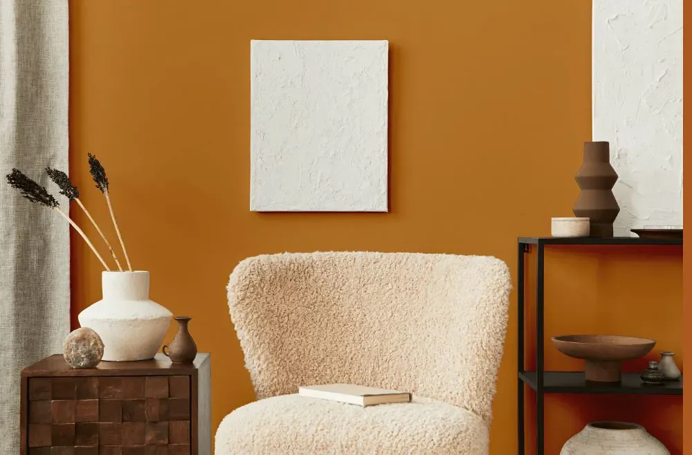 Benjamin Moore Amber living room interior