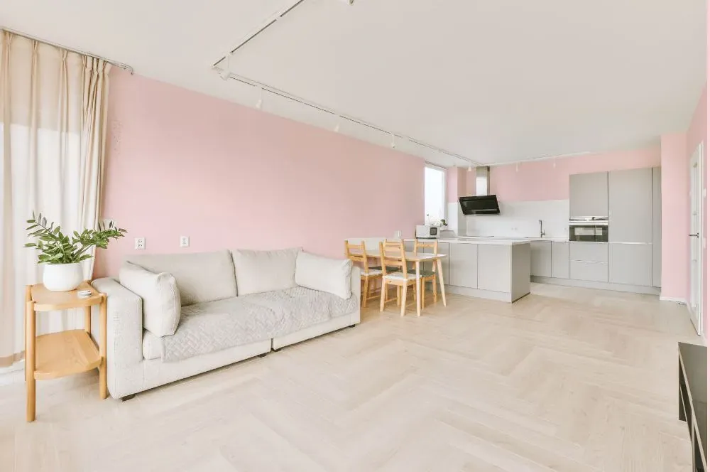 Benjamin Moore Angel Pink living room interior